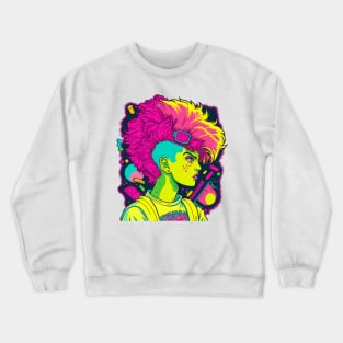 90's Pop Art Punk Girl Character Crewneck Sweatshirt